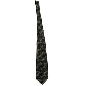 DANIEL HECHTER Silk Geometric Print Green Handmade Pointed Tie